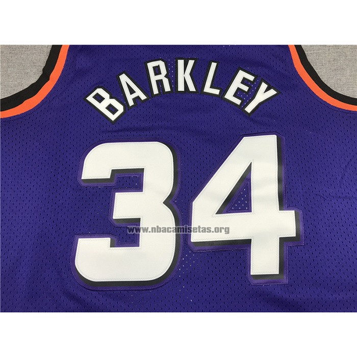 Camiseta Phoenix Suns Charles Barkley NO 34 Mitchell & Ness 1992-93 Violeta